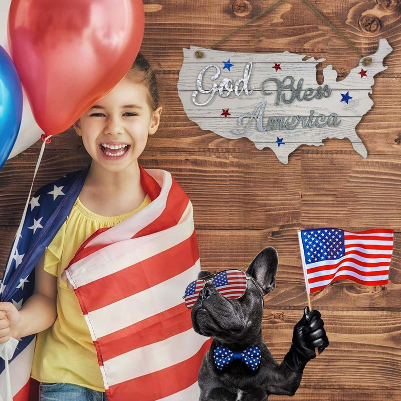 God Bless America Wall Sign Decor | July 4Th Rustic Home Decor