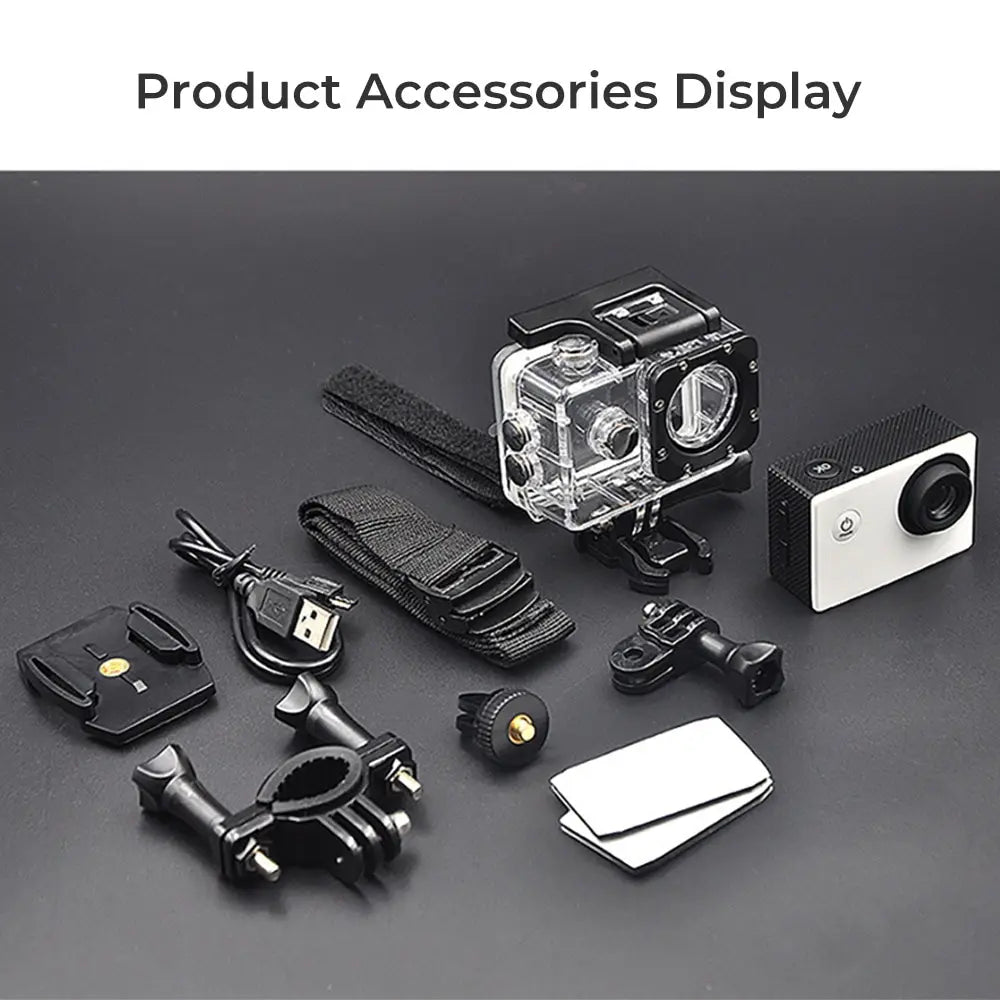 Mini Action Camera 2 Inch Display Underwater Waterproof Video Recording Camera Sports Camera