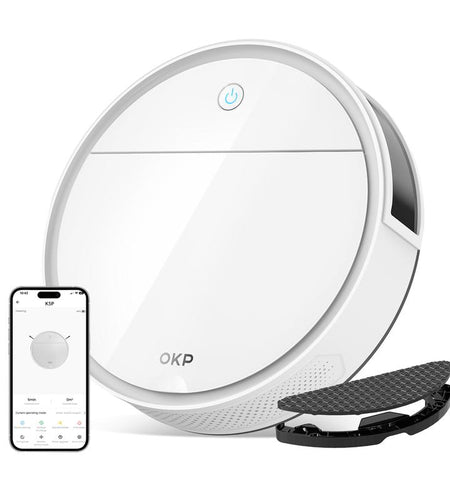 OKP K5 Pro Robot Vacuum and Mop, 2 in 1 Mopping Robotic Vacuum with 5000 Pa Suction Power, Auto Self-Recharging, Wi-Fi(2.4Hz Only) /App/Alexa/Remote Control, Good for Hard Floors and Pet Hair Pick up Home Appliances Robotvacuummop