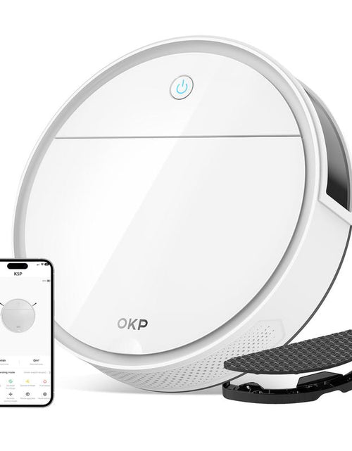 Load image into Gallery viewer, OKP K5 Pro Robot Vacuum and Mop, 2 in 1 Mopping Robotic Vacuum with 5000 Pa Suction Power, Auto Self-Recharging, Wi-Fi(2.4Hz Only) /App/Alexa/Remote Control, Good for Hard Floors and Pet Hair Pick up Home Appliances Robotvacuummop

