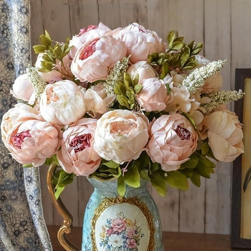 High-Quality Artificial Peony Hydrangea Bouquet Set - Ins Style Wedding, Party & Home Decor, Table Centerpiece for Living/Dining Room, Christmas/Halloween Decor, Mother'S Day Gift - Premium Fake Flowers, Artificial Flower Plant