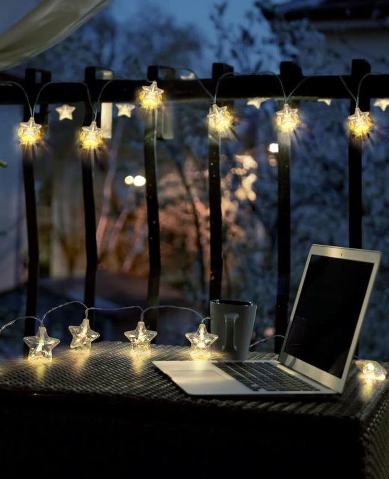Star LED Fairy String Lights – Usb/Battery Powered 20 Twinkling Lights with Remote & 8 Modes | Waterproof & Durable Ambient Lighting for Tacky Christmas Tree Decor, Bedroom, Back to School Dorm, 4Th of July Party, Indoor/Outdoor Celebration