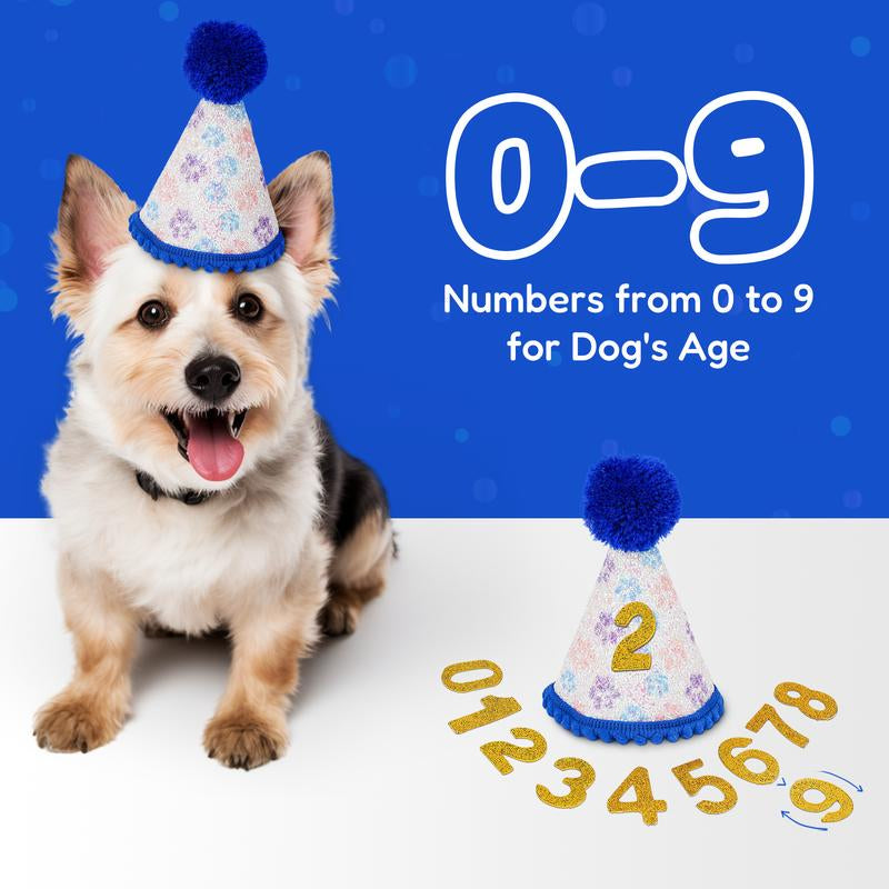 Pacific Pups - Dog Birthday Party Set - Dog Birthday Hat, Birthday Dog Bandanna, Squeaky Dog Toy, Birthday Banner for Pet Birthday Party