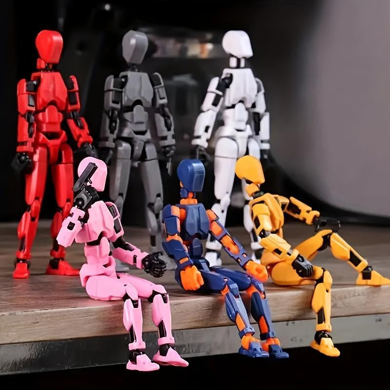 Assembled Finished Product 3-Piece Set of 3D Printed Multi-Joint Action Figures T13, Fully Movable Robot Model, Suitable for Stop-Motion Animation, Halloween Gifts and Christmas Gifts,Collectible Figurines Metal Anime Design Statues