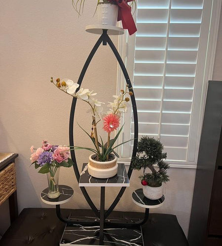 Stylish Lotus Shape Plant Stand Indoor Tall Plant Shelf Metal Tiered Hanging Shelf, Wedding Flower Stands, Indoor Plant Stand, Wedding Decor, Home Decor Organiser Rack