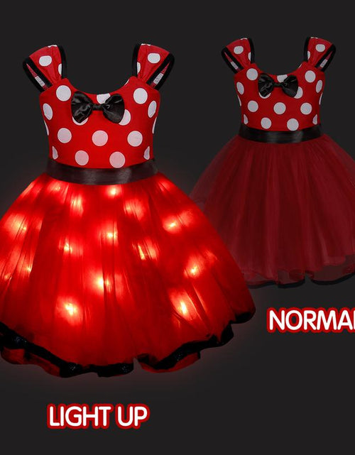 Load image into Gallery viewer, UPORPOR Light up Girls Dress up Clothes Halloween Christmas Costume Birthday House Cosplay Party Outfit Red for Kids, Accessories Not Included
