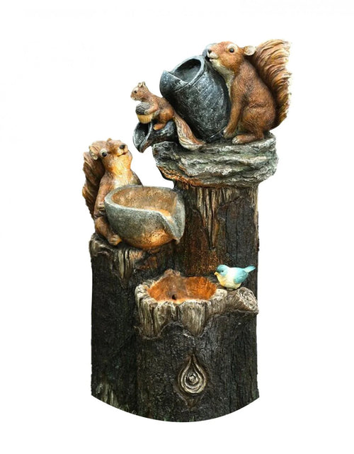 Load image into Gallery viewer, Clearance!  Garden Squirrel Statue Decor, Animal Garden Statue with Solar Led Lights, Resin Squirrel Water Fountain Statue for Outdoor Patio Decor

