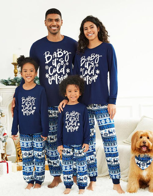 Load image into Gallery viewer, Patpat Mosaic Family Matching Letter Top Reindeer Pants Christmas Pajamas Sets (Flame Resistant) Spingtok
