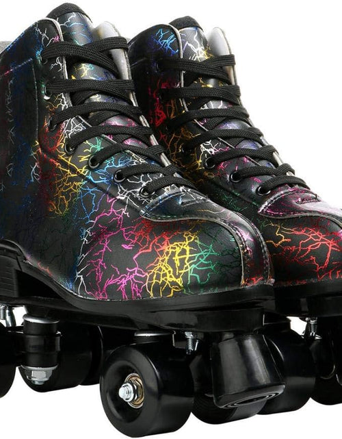 Load image into Gallery viewer, Roller Skates for Women and Men Cowhide High-Top Shoes Classic Double-Row Roller Skate Four-Wheel Roller Skates for Men Girls Unisex
