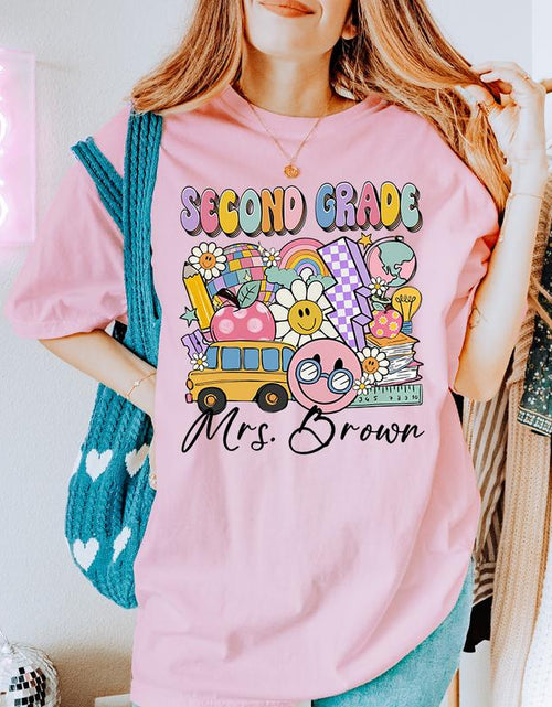 Load image into Gallery viewer, Customized 2Nd Grade Teacher Back to School T-Shirt (Send Me Your Customized Request), Retro Groovy 2Nd Grade Squad Shirt, Second Grade Teacher Gifts, Welcome to 2Nd Grade Clothing, Trendy School Summer Outfit, Gifts for 2Nd Grade Teachers

