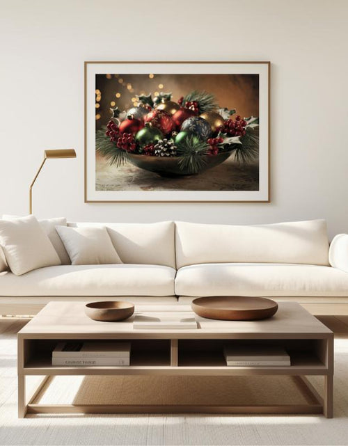 Load image into Gallery viewer, Elegant Christmas Ornament Wall Art Poster - High Quality Holiday Décor Physical Decoration, Aesthetic Holly Ornament Print Picture Unframe
