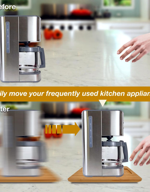 Load image into Gallery viewer, Bamboo Appliance Sliders for Kitchen Appliances, Sliding Tray with Silent Rub...

