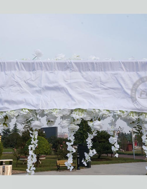 Load image into Gallery viewer, 7.87FT X 8.53FT Artificial White Rose Cloth Base Flower Row Arrangement Decor for Wedding Backdrop Square Frame Event Props
