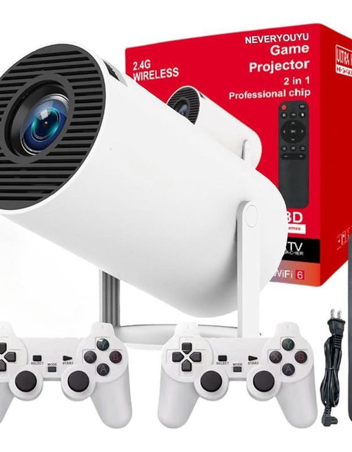 Load image into Gallery viewer, Portable Retro Game Projector – 10,000+ Built-In Retro Games, 1080P HD, Android 11, Dual Wireless Controllers | Portable Outdoor Movie &amp; Gaming Projector W/ Auto Keystone, Wifi, Bluetooth – Perfect Gift for Family, Kids &amp; Gamers
