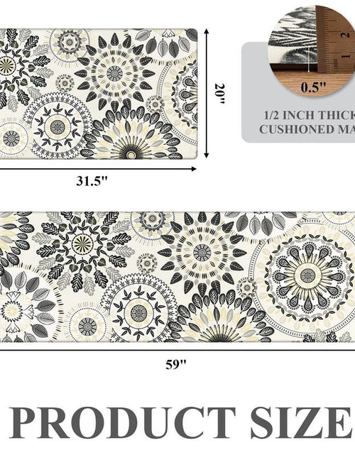 Load image into Gallery viewer, [Fallfreshness] HEBE anti Fatigue Kitchen Rug Sets 2 Piece Non Slip Kitchen Mats for Floor Cushioned Kitchen Rugs and Mats Waterproof Comfort Standing Mat Runner for Kitchen, Home Office, Sink, Laundry
