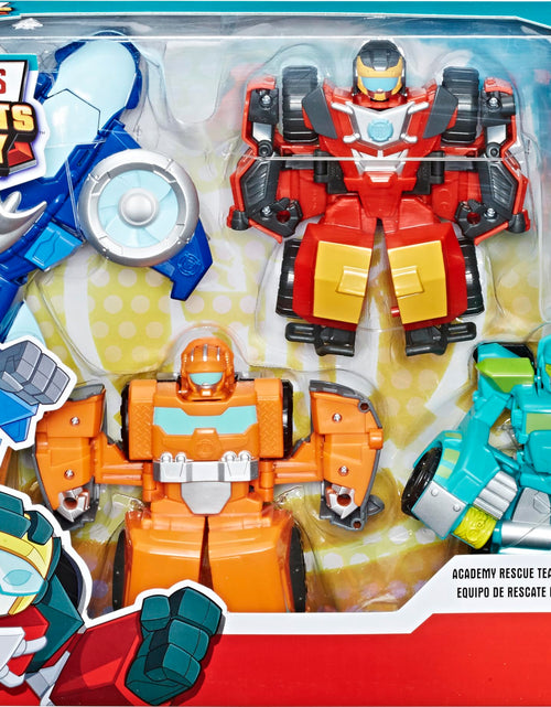Load image into Gallery viewer, Playskool Heroes Transformers Rescue Bots Academy Rescue Team Pack 4 Collectible 4.5" Converting Action Figures Toys for Kids Ages 3 &amp; Up
