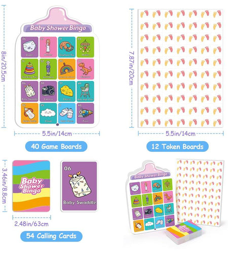 40 Baby Shower Bingo Cards, Activities Games,Party Bingo for Adults Kids