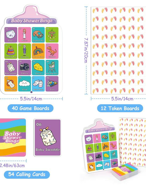 Load image into Gallery viewer, 40 Baby Shower Bingo Cards, Activities Games,Party Bingo for Adults Kids
