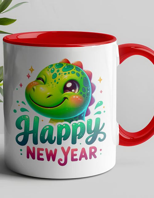 Load image into Gallery viewer, Green Dino Happy New Year Mug
