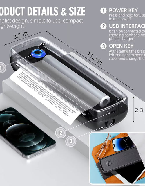 Load image into Gallery viewer, Portable Wireless Bluetooth Thermal Inkless Printer - Support US Letter &amp;Legal, Thermal Paper, Compatible with Ios, Android&amp;Lapt

