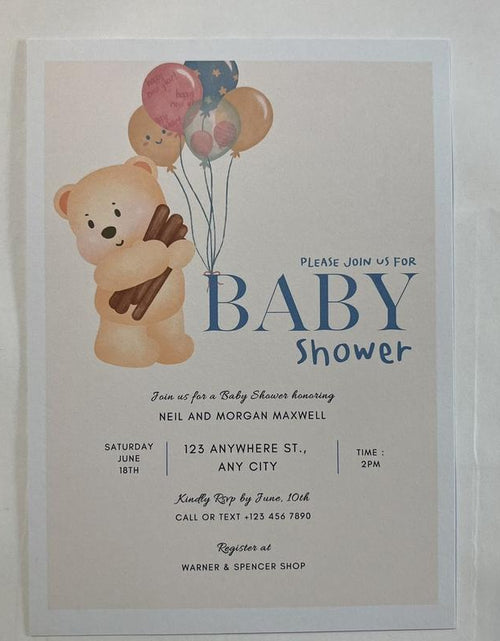 Load image into Gallery viewer, Baby Shower Invitation
