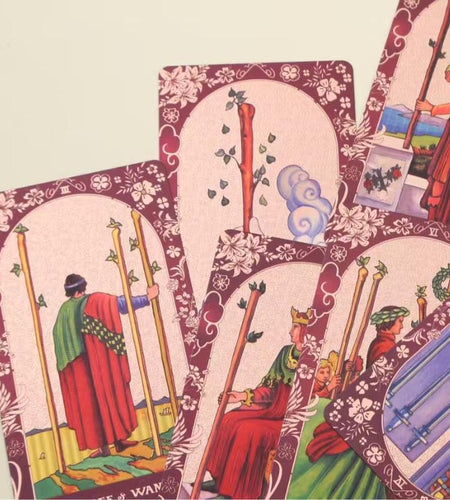 Pink Holographic Tarot Deck - Gold Foil, Color-Shifting, Waterproof Cards Complete Gift Set W/ Guidebook & Luxury Box Gift