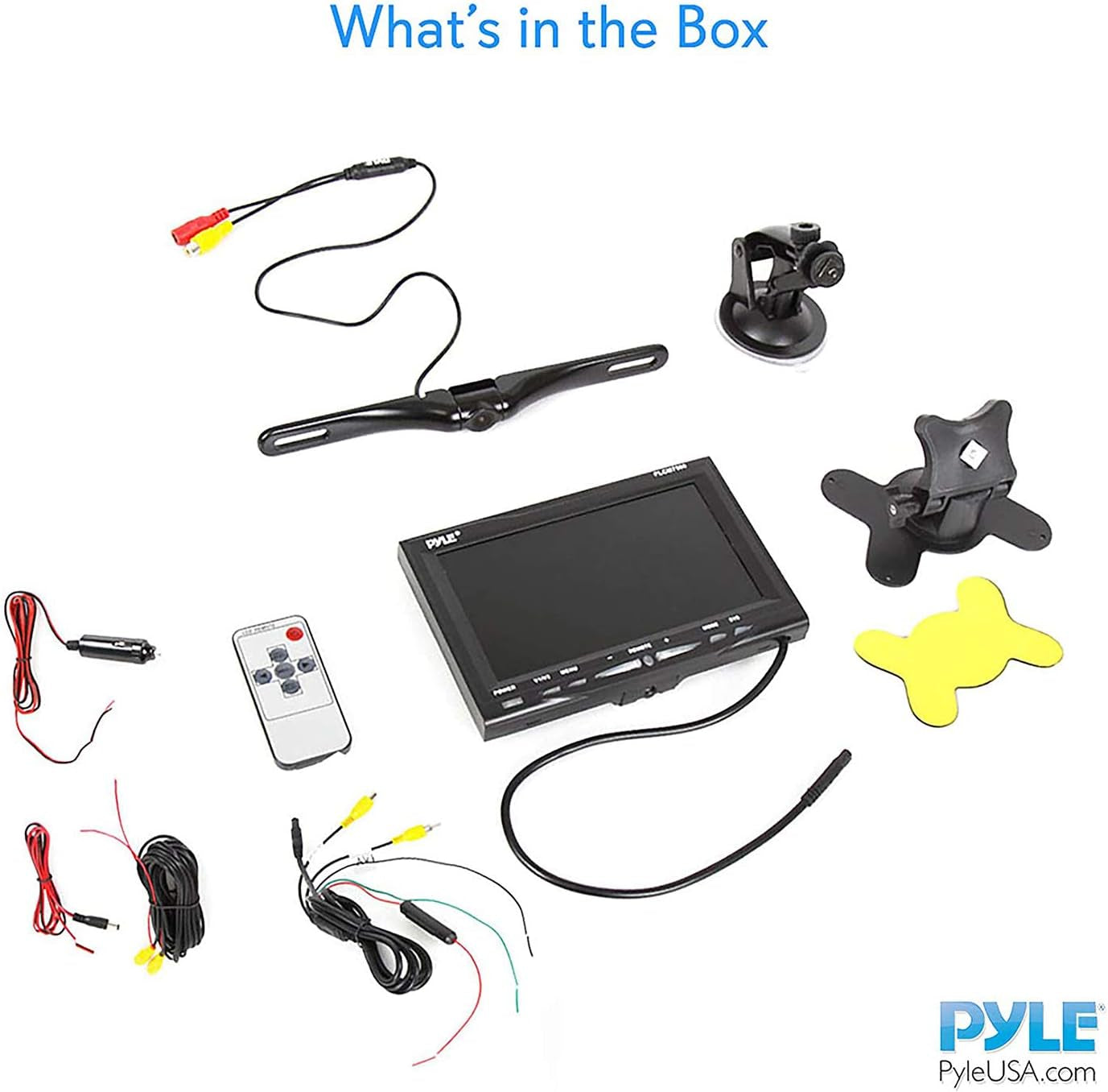 Rear View Backup Car Camera - Screen Monitor System W/ Parking and Reverse Assist Safety Distance Scale Lines, Waterproof & Night Vision, 7" LCD Video Color Display for Vehicles -  PLCM7500