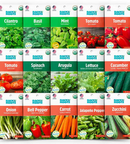 Organic Garden Essentials Vegetable Seeds Variety (15-Pack)