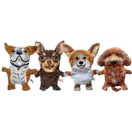Piggy Poo and Crew Dog Four Pack of Crinkle Toys for Dogs and Other Pets
