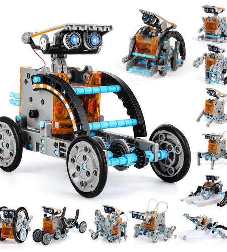Education Building Science Experiment Set, 12 in 1 STEM Solar Robot Kit Toys,Birthday/Christmas Gift