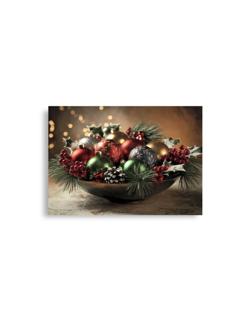 Load image into Gallery viewer, Elegant Christmas Ornament Wall Art Poster - High Quality Holiday Décor Physical Decoration, Aesthetic Holly Ornament Print Picture Unframe
