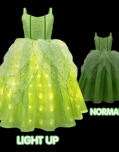 Load image into Gallery viewer, UPORPOR Light up Girls Halloween Costume Fairy Dress &amp; Wings Green Fairy Girls Costume Princess Ball Gown Kids
