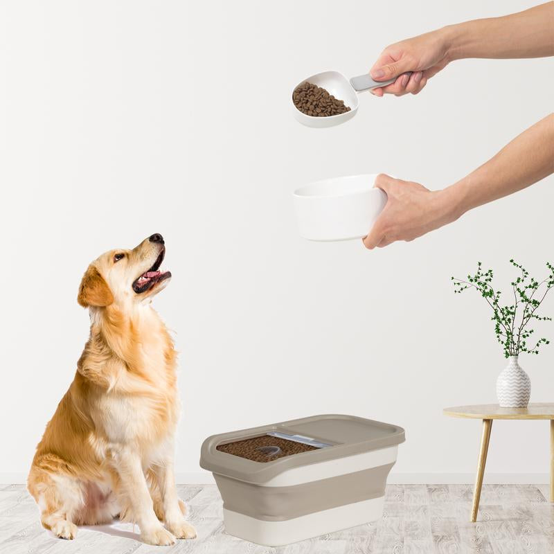 GOODSKY Dog Food Storage Container, Pet Food Storage Containers Dry Food for Dog, Cats and Other Pet, Collapsible Dog Food Container, Folding Pet Food Container with Lids