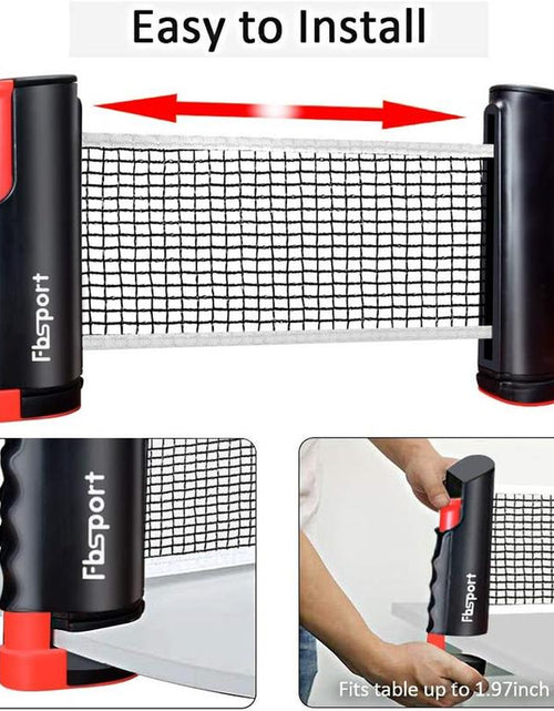 Load image into Gallery viewer, FBSPORT Ping Pong Paddle Set, Portable Table Tennis Set with Retractable Net,Rackets,Balls and Carry Bag for Indoor/Outdoor Games
