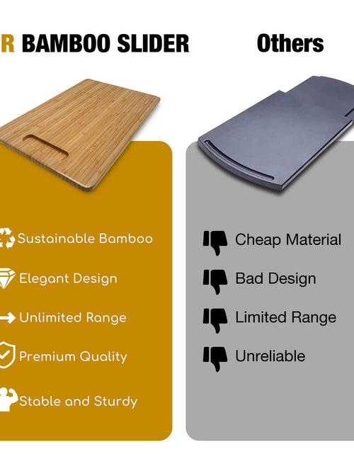 Load image into Gallery viewer, Bamboo Appliance Sliders for Kitchen Appliances, Sliding Tray with Silent Rub...
