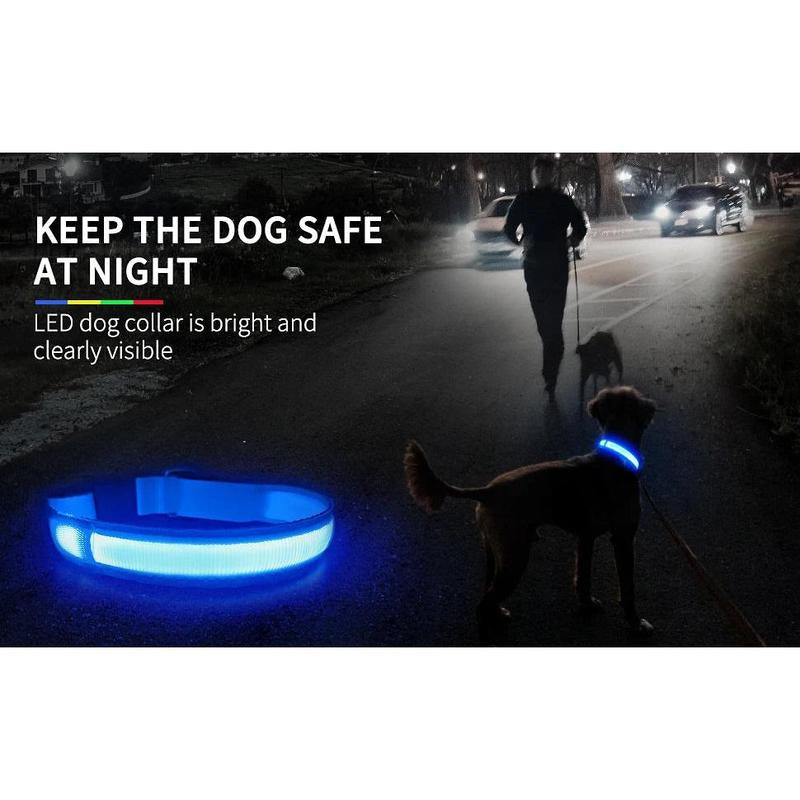 MASBRILL Dog Collar Luminous Pet Supplies Dog Collar Waterpoof Safety Collars