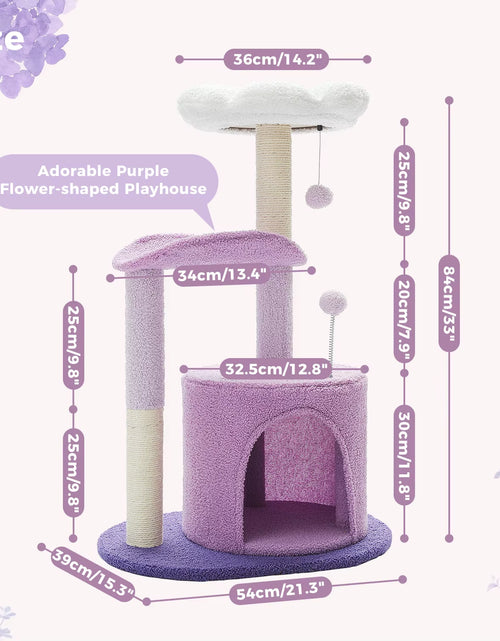 Load image into Gallery viewer, Cactus Cat Tree with Curved Perch Cozy Cat Condo Small Cat Tower with Removable Top Bed Cat Scratching Post for Indoor Cat Toys
