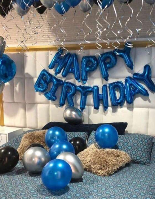 Load image into Gallery viewer, 52Pcs Blue Birthday Party Decoration Kit with &#39;Happy Birthday&#39; Banner, Latex Balloons, Heart-Shaped Foil Balloons, Glue Dots, and White Ribbon Birthday Balloon Foil Balloon Party Decoration Birthday Decoration
