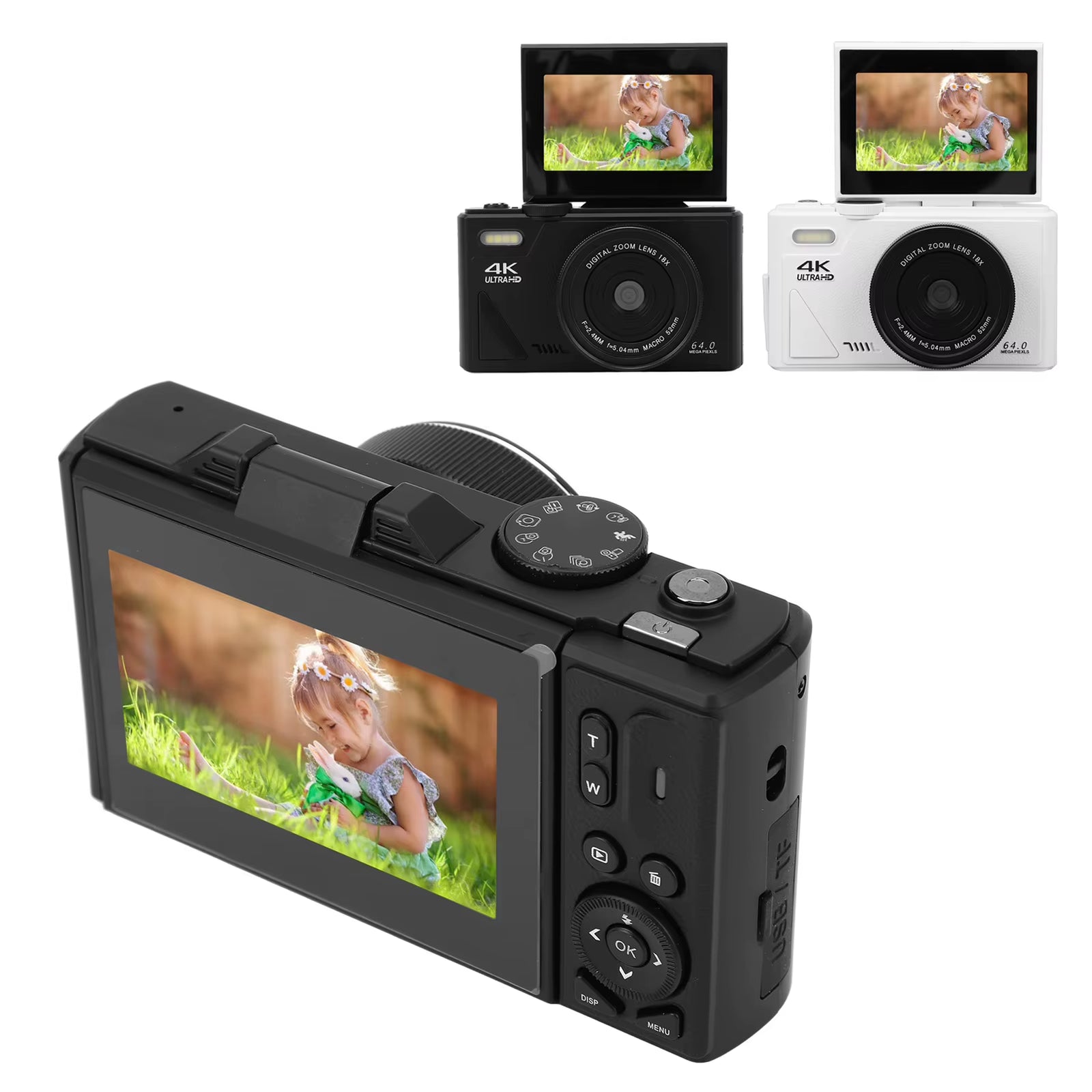 Digital Camera Autofocus Video Pause Function Retro Digital Camera 3 Inch Screen UHD 4K for Beginners for Photography