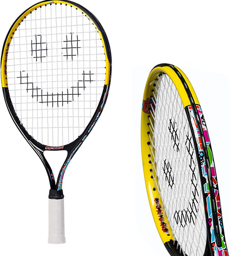 Kids Tennis Racket with Training Videos – Aluminum Youth Tennis Racket with Neoprene Handle for Children Age 5-12 – Learn Faster and Play Better by