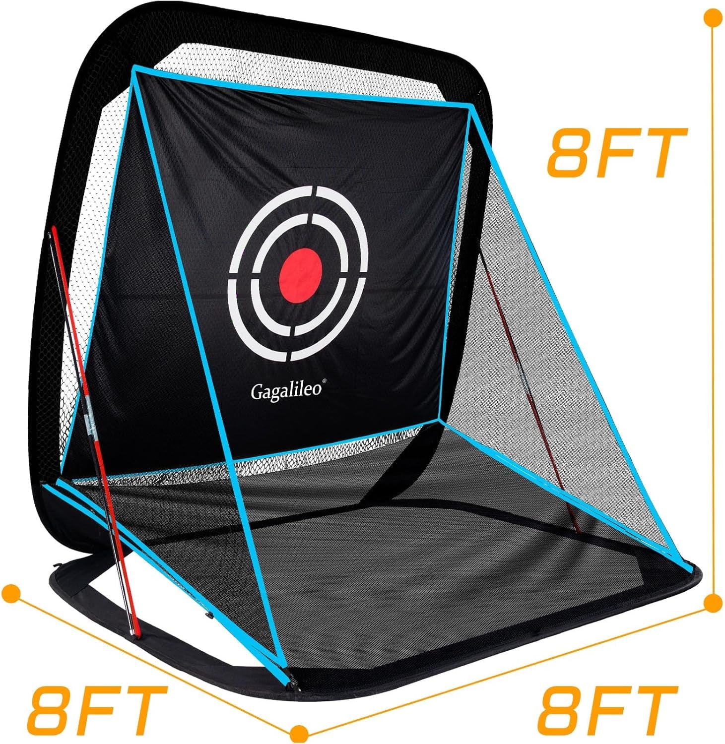 Golf Pop-Up Hitting Cage: 8X7X7Ft Practice Net with Target Portable Backyard Garage Training for Driving Chipping Swing Beginners & Golf Enthusiasts