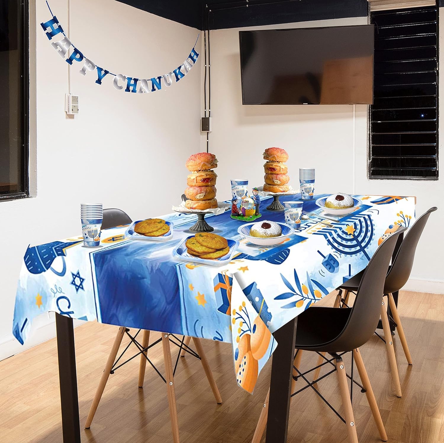 Hanukkah Napkins, Hanukkah Paper Goods, Blue and White - Chanukah Themed Party Supplies (Pack of 40)