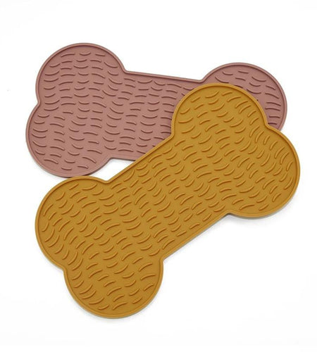 Dog Bone Slow Feeder Lick Mat - Reduce Anxiety and Boredom - Pet Supplies