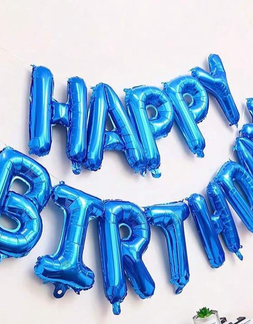 Load image into Gallery viewer, 52Pcs Blue Birthday Party Decoration Kit with &#39;Happy Birthday&#39; Banner, Latex Balloons, Heart-Shaped Foil Balloons, Glue Dots, and White Ribbon Birthday Balloon Foil Balloon Party Decoration Birthday Decoration
