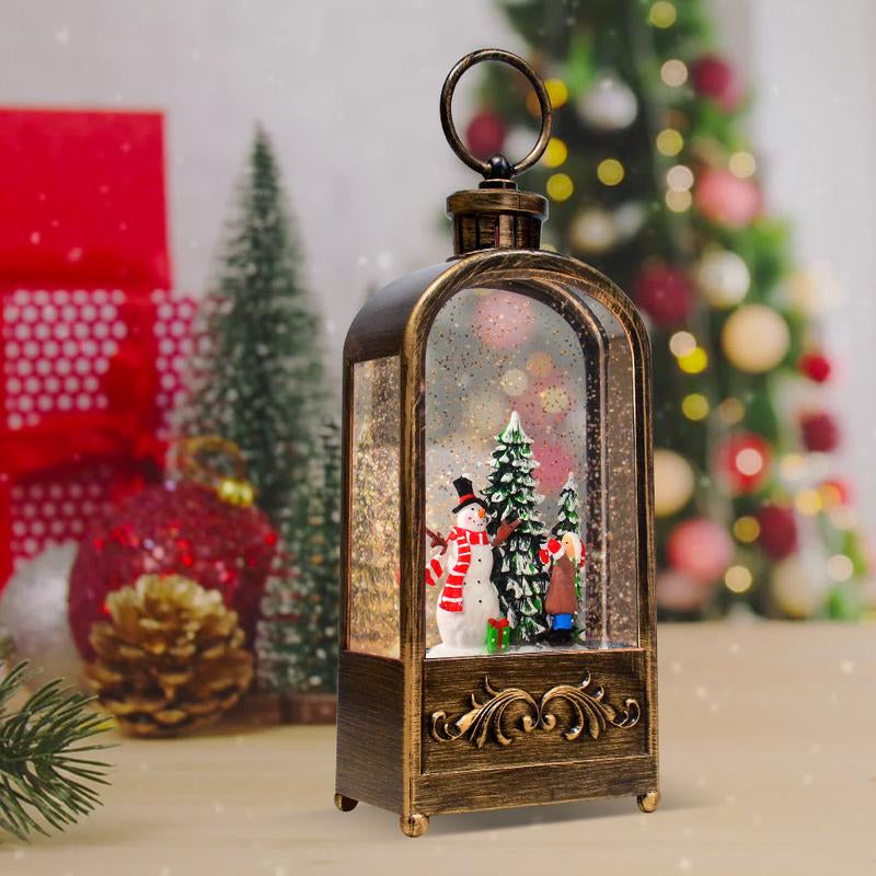 Musical Snowman Snow Globe Lantern with 8 Songs & 6H Timer for Christmas Home Decoration Gifts