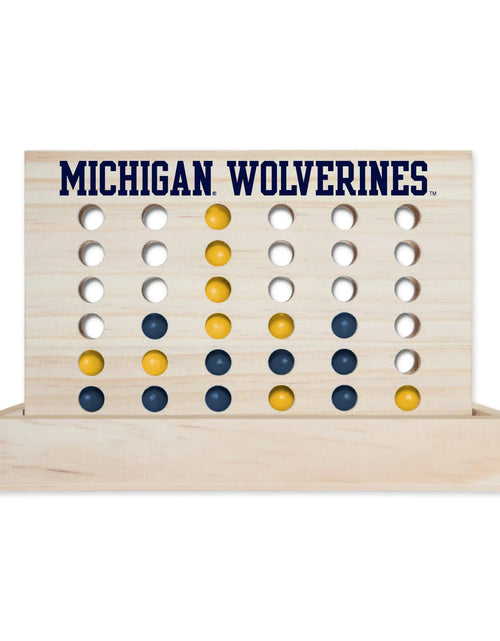 Load image into Gallery viewer, Rico Industries NCAA Michigan Wolverines Wooden 4 in a Row Board Game Line up 4 Game Travel Board Games for Kids and Adults
