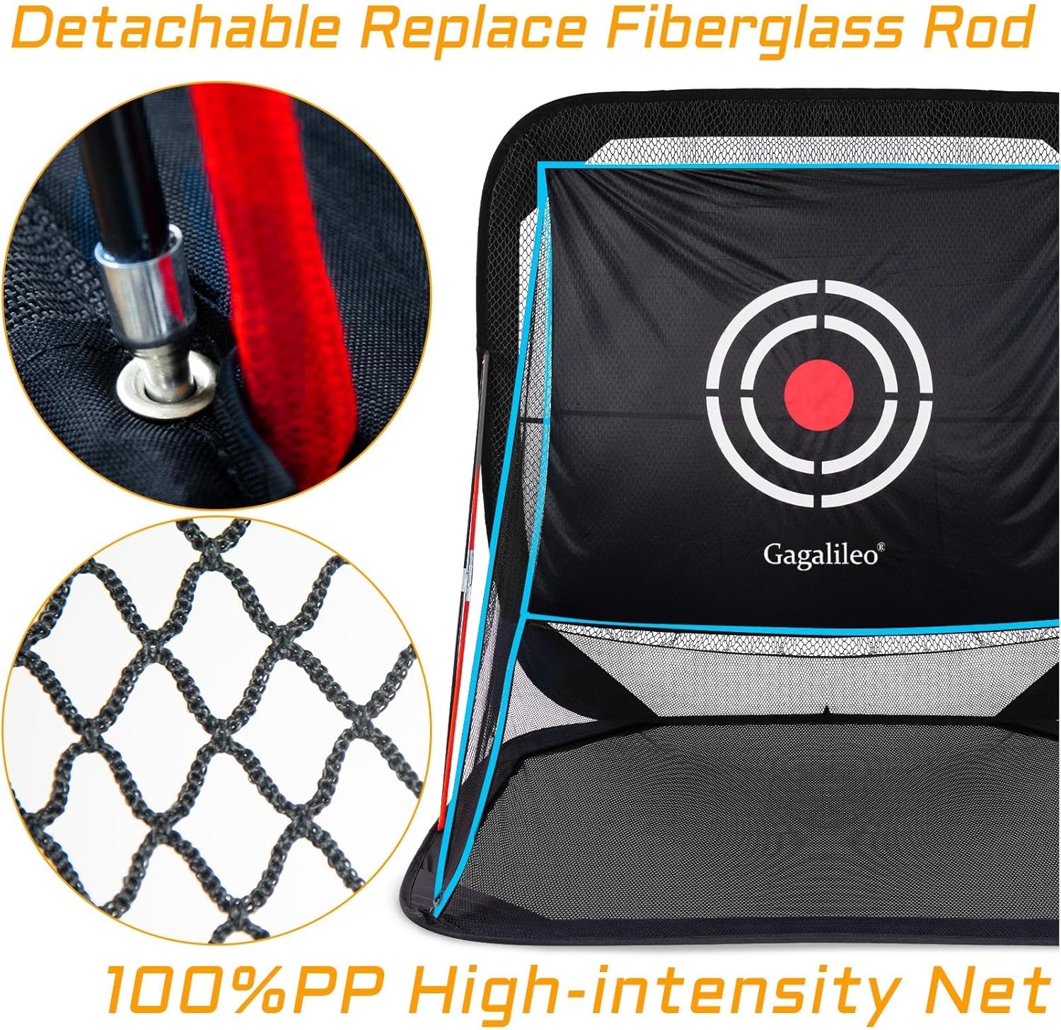 Golf Pop-Up Hitting Cage: 8X7X7Ft Practice Net with Target Portable Backyard Garage Training for Driving Chipping Swing Beginners & Golf Enthusiasts