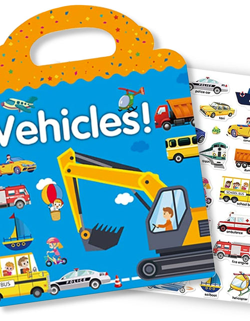 Load image into Gallery viewer, Reusable Sticker Book for Kids Vehicles Truck Stickers Educational Learning Toys Travel Stickers Activity Books for Toddler Girls Boys Age 3+ Birthday Gifts
