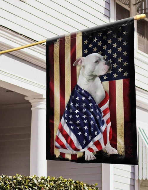 Load image into Gallery viewer, FLAGWIX English Bulldog House Flags, Dog Decor American Flag - 4Th of July Decorations for Home, Yard, House Flag - Patriotic Dog Decor, Double Sided, Heavy Duty Canvas Flag Indoor Outdoor
