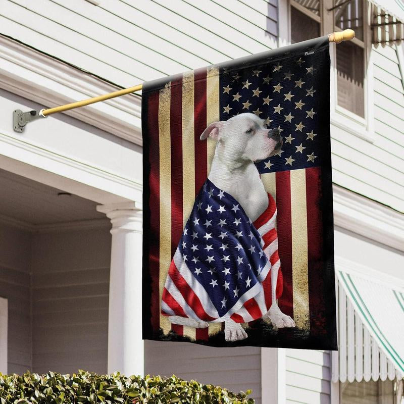 FLAGWIX English Bulldog House Flags, Dog Decor American Flag - 4Th of July Decorations for Home, Yard, House Flag - Patriotic Dog Decor, Double Sided, Heavy Duty Canvas Flag Indoor Outdoor
